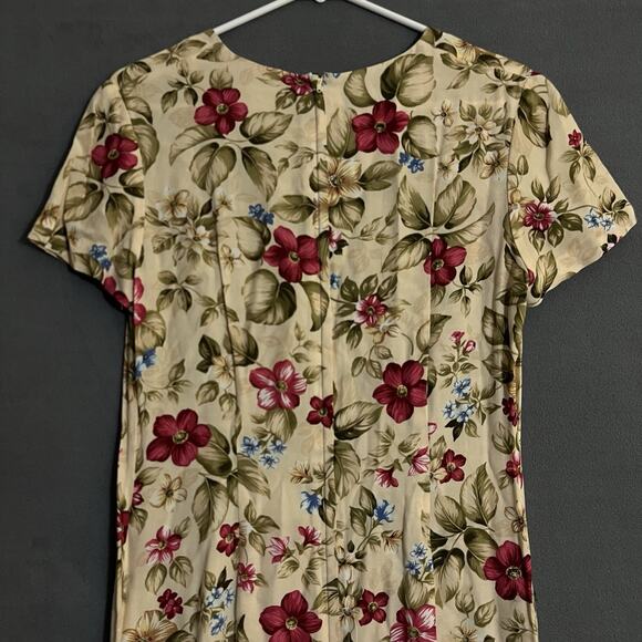 Talbots Maxi Dress Size 6 Floral Cream Vintage Cottagecore English Countryside - Picture 6 of 8
